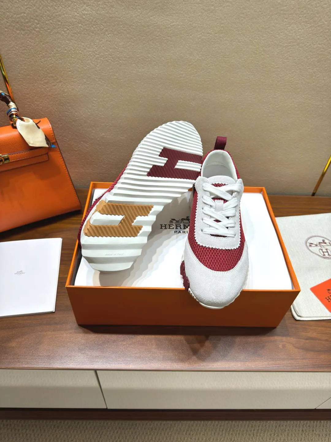 💕💕Factory direct selling price p640💕💕 Men ➕20💰Hermes 🐎24 new sports shoes 🆕 H family 2024giga new sports shoes **3cm, a real artifact, original molded outsole, very stylish and light, perfect foot feel💯 size: 34-46 (customized at 34.45.46)